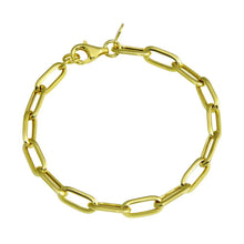 Load image into Gallery viewer, Sterling Silver Gold Plated Paperclip Chain Bracelet