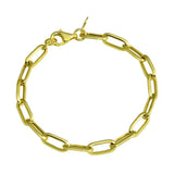 Sterling Silver Gold Plated Paperclip Chain Bracelet