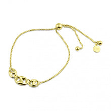 Load image into Gallery viewer, Sterling Silver Gold Plated Puffed Mariner Lariat Bracelet