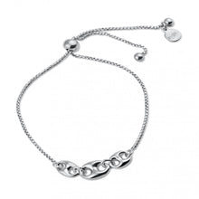 Load image into Gallery viewer, Sterling Silver Rhodium Plated Puffed Mariner Lariat Bracelet