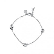 Load image into Gallery viewer, Sterling Silver Rhodium Plated Puffed Mariner Charm Adjustable Bracelet