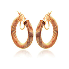 Load image into Gallery viewer, Sterling Silver Rose Gold Plated Italian Plain Hoop Earring