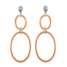 Load image into Gallery viewer, Sterling Silver Rose Gold Plated  Double Oval Earrings