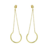 Sterling Silver Gold Plated Drop Hoop Earrings