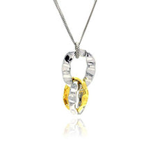 Load image into Gallery viewer, Sterling Silver Italian Chain Necklace with Two Silver Oval and One Gold Plated Oval Pendant