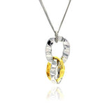 Sterling Silver Italian Chain Necklace with Two Silver Oval and One Gold Plated Oval Pendant