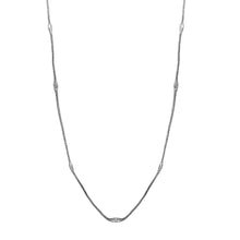 Load image into Gallery viewer, Italian Sterling Silver Black Rhodium Plated Double Accent Mesh Necklace with Length of 39 inchesAnd Lobster Claw Clasp