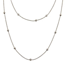 Load image into Gallery viewer, Sterling Silver Rhodium Plated Beaded Chain Necklace