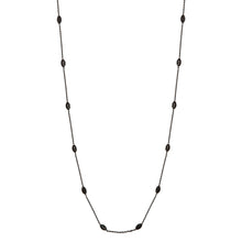 Load image into Gallery viewer, Sterling Silver Black Rhodium Plated Diamond Cut Oval Italian Necklace