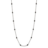 Sterling Silver Black Rhodium Plated Diamond Cut Oval Italian Necklace