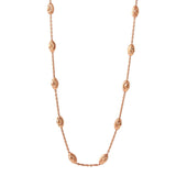 Sterling Silver Classy Rose Gold Plated Italian Necklace with Multi Fancy Oval BeadsAnd Closure: Lobster Clasp Closure Length: 36