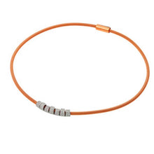 Load image into Gallery viewer, Italian Sterling Silver Rose Gold Plated Multiple Circle Necklace Paved with Clear CZ StonesAnd Chain Length of 17.5  and Magnetic Clasp