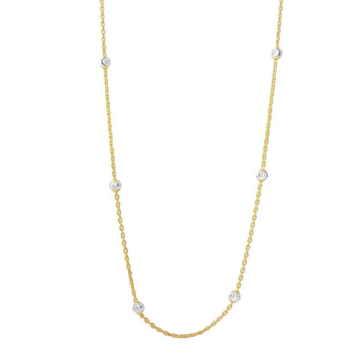 Sterling Silver Classy Gold Plated Italian Necklace with Multi Silver Fancy Round BeadsAnd Closure: Lobster Clasp Closure Length: 36
