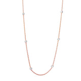 Sterling Silver Classy Rose Gold Plated Italian Necklace with Multi Silver Fancy Round BeadsAnd Closure: Lobster Clasp Closure Length: 36