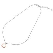 Load image into Gallery viewer, Sterling Silver Rhodium Plated Chain Necklace with Single Rose Gold Plated Loop PendantAnd Lobster Clasp ClosureAnd Length of 17