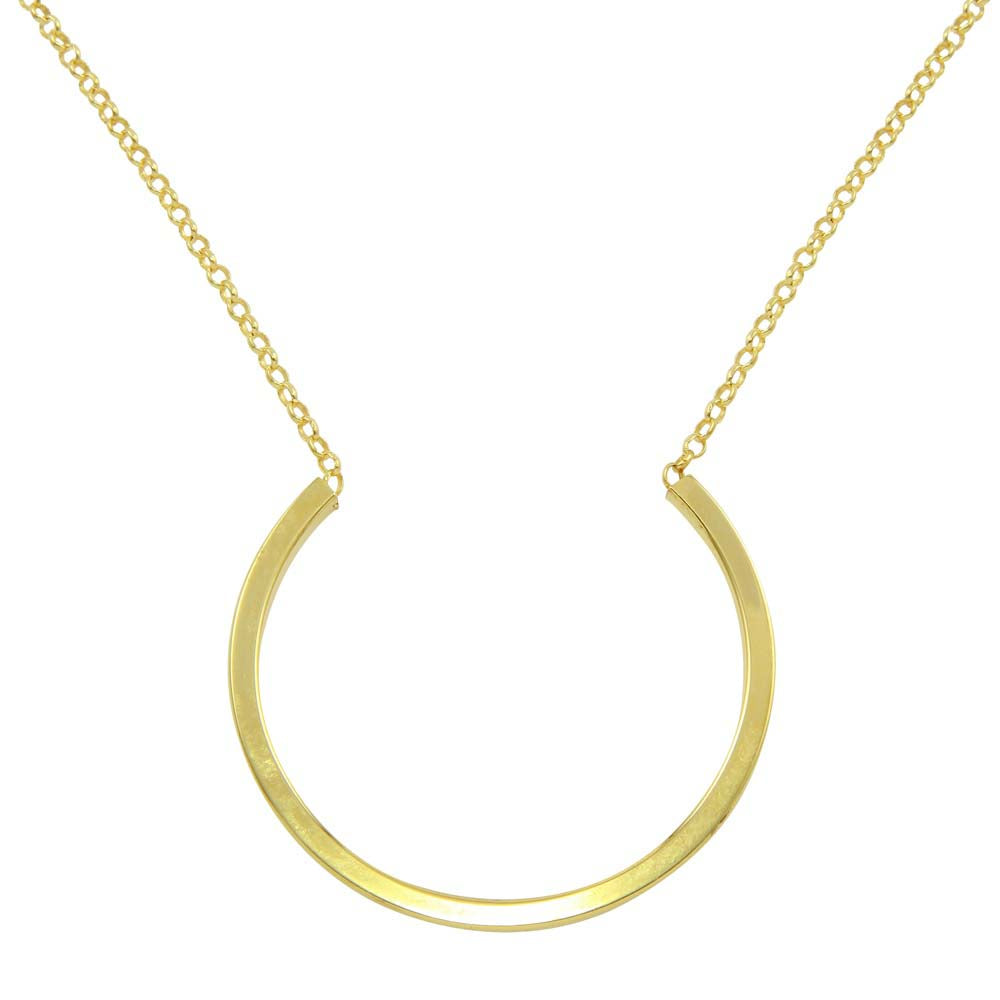 Sterling Silver Gold Plated Semi Circle Necklace