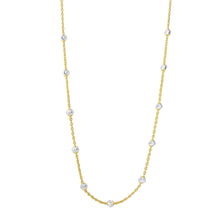 Load image into Gallery viewer, Sterling Silver Multi Diamond Cut Beads Two-Tone Gold Plated Italian Necklace