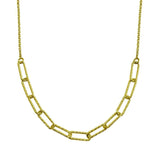 Sterling Silver Gold Plated Diamond Cut Link Chain Necklace