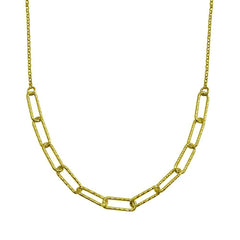 Sterling Silver Gold Plated Diamond Cut Link Chain Necklace