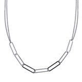 Sterling Silver Rhodium Plated Thin Curb Link Chain Necklace