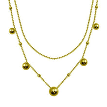 Load image into Gallery viewer, Sterling Silver Gold Plated Multi Beaded Chain Necklace - silverdepot