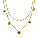 Sterling Silver Gold Plated Multi Beaded Chain Necklace