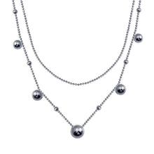 Load image into Gallery viewer, Sterling Silver Rhodium Plated Multi Beaded Chain Necklace - silverdepot