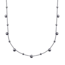 Load image into Gallery viewer, Sterling Silver Rhodium Plated Multi Beaded Chain Necklace - silverdepot