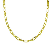 Load image into Gallery viewer, Sterling Silver Gold Plated Paperclip Chain Necklace