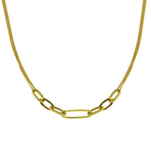 Load image into Gallery viewer, Sterling Silver Gold Plated Cuban Paperclip Chain Necklace