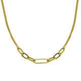Sterling Silver Gold Plated Cuban Paperclip Chain Necklace