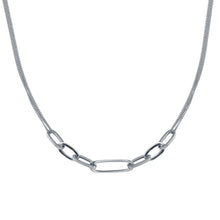 Load image into Gallery viewer, Sterling Silver Rhodium Plated Cuban Paperclip Chain Necklace