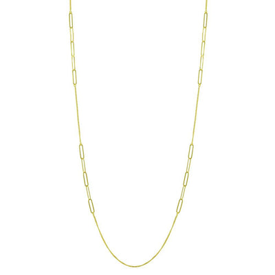 Sterling Silver Gold Plated Paperclip Chain Necklace