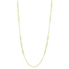 Sterling Silver Gold Plated Paperclip Chain Necklace