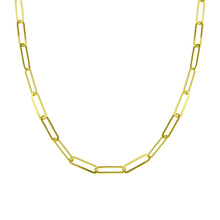 Load image into Gallery viewer, Sterling Silver Gold Plated Paperclip Chain Necklace