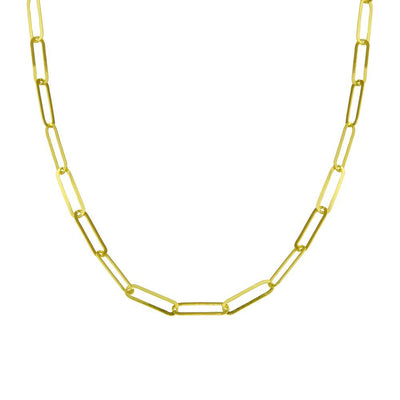 Sterling Silver Gold Plated Paperclip Chain Necklace
