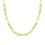 Sterling Silver Gold Plated Paperclip Chain Necklace