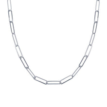 Load image into Gallery viewer, Sterling Silver Rhodium Plated Paperclip Chain Necklace