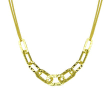 Load image into Gallery viewer, Sterling Silver Gold Plated Paperclip Chain Textured Necklace