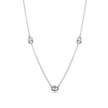 Load image into Gallery viewer, Sterling Silver Rhodium Plated Three Puffed Mariner Adjustable Link Necklace