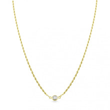 Load image into Gallery viewer, Sterling Silver Gold Plated Rope Clear CZ Adjustable Link Necklace