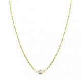 Sterling Silver Gold Plated Rope Clear CZ Adjustable Link Necklace