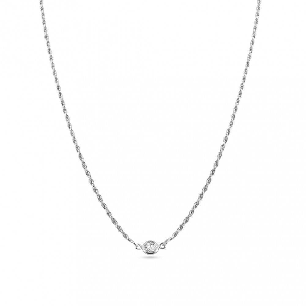 Sterling Silver Rhodium Plated Puffed Mariner Double Strand Curb And Rope Adjustable Link Necklace