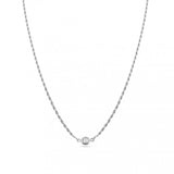 Sterling Silver Rhodium Plated Puffed Mariner Double Strand Curb And Rope Adjustable Link Necklace