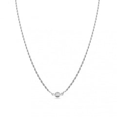 Sterling Silver Rhodium Plated Puffed Mariner Double Strand Curb And Rope Adjustable Link Necklace