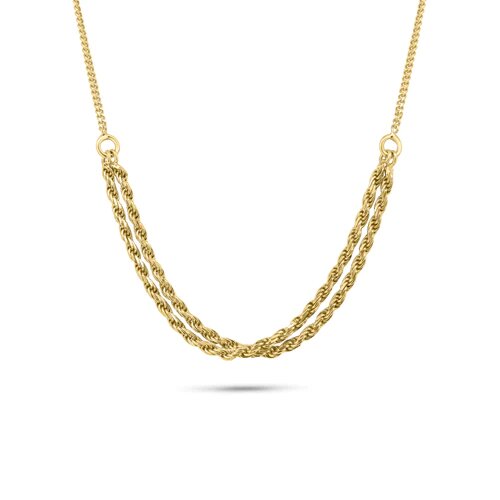 Sterling Silver Gold Plated Curb Strand 1.7mm Rope Adjustable Necklace