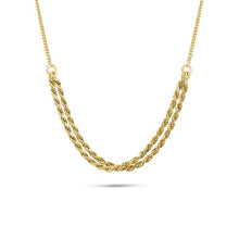 Load image into Gallery viewer, Sterling Silver Gold Plated Curb Strand 1.7mm Rope Adjustable Necklace