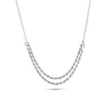 Load image into Gallery viewer, Sterling Silver Rhodium Plated Curb Strand 1.7mm Rope Adjustable Necklace