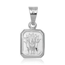 Load image into Gallery viewer, Sterling Silver High Polished Jesus Face Charm Pendant