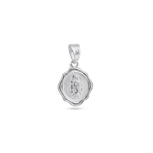 Load image into Gallery viewer, Sterling Silver High Polished Wavy Edge Lady of Guadalupe Medallion Pendant
